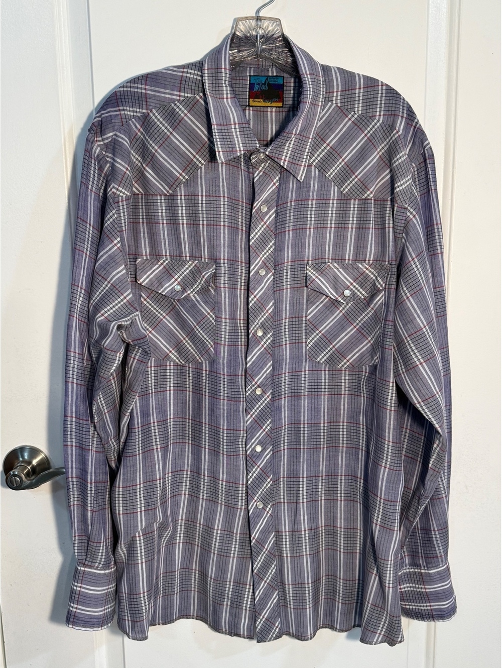Vintage 1980s 90s Black Canyon Western Pearl Snap Shirt XL (cl2/45)